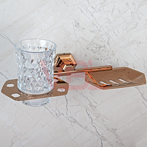 Brass Soap Dish + Tumbler Holder